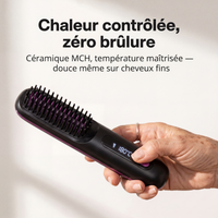Brosse Chauffante Sans Fil Veloane™ — Spéciale Cheveux Courts & Fins