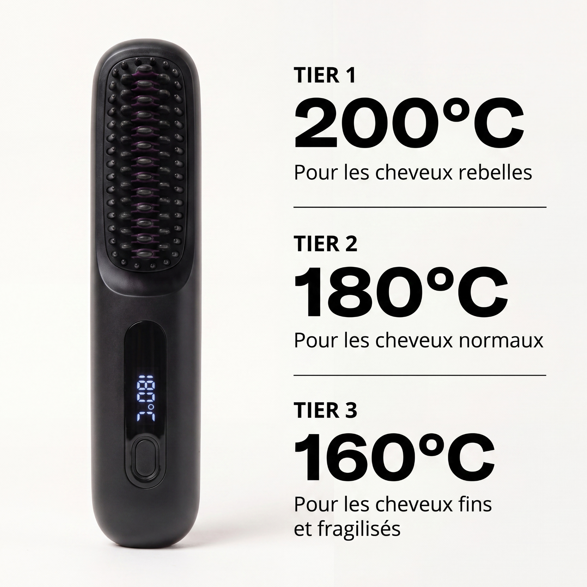 Brosse Chauffante Sans Fil Veloane™ — Spéciale Cheveux Courts & Fins