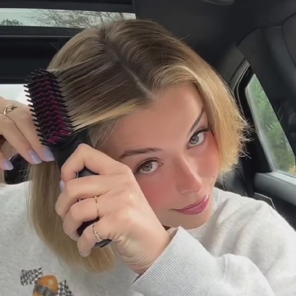 Brosse Chauffante Sans Fil Veloane™ — Spéciale Cheveux Courts & Fins